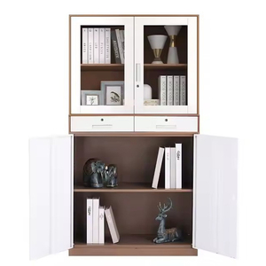 Tùy chỉnh thép di chuyển tủ hồ sơ Dọc Kim Loại văn phòng lưu trữ tập tin với 2 Swing cửa kính Khóa ngăn kéo tủ - Product Image 5