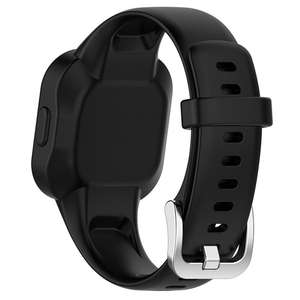 Bracelet de montre en silicone de couleur unie avec boucle en acier argenté pour GarminFit JR3 Garmin <span class=keywords><strong>Vivofit</strong></span> JR <span class=keywords><strong>3</strong></span>, rouge, facile à installer, bracelet pour enfants - Product Image 2