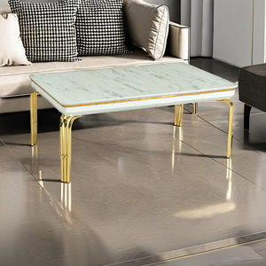 Table basse moderne en marbre et métal, design durable pour salon, meubles de maison - Product Image 1