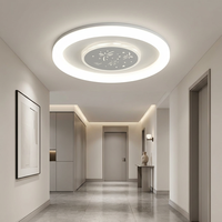 Plafonnier LED moderne motif fleur de lotus double anneau pour salon chambre à coucher, intensité variable, vente en gros directe usine