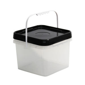 Customized packaging barrel Transparent storage <b>bucket</b> High-quality PP material With a <b>lid</b> 4L plastic <b>bucket</b> with handle - Product Image 1