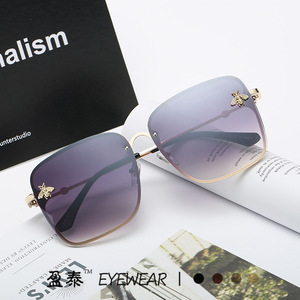 Bee <b>Sunglasses</b> Women <b>Square</b> Frame Metal UV400 Fashion Outdoors Party - Product Image 1