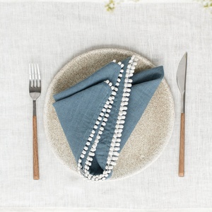 Custom Size Lace Trim <b>Linen</b> <b>Cloth</b> Napkin for Hotel Pure <b>Linen</b> Placemat Organic Embroidered <b>Linen</b> Cotton Wedding Napkins - Product Image 1