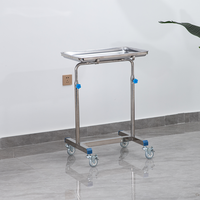 Chariot de rangement en acier inoxydable pour instruments chirurgicaux et dentaires, avec plateau réglable en hauteur pour le stockage des outils hospitaliers