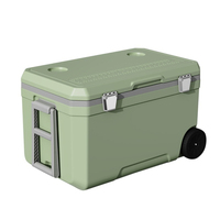Réfrigérateur de camping extérieur pour voiture 120L grande capacité en PU avec roulettes pour voyages en avion, croisières, pêche, conservation des aliments, glacière