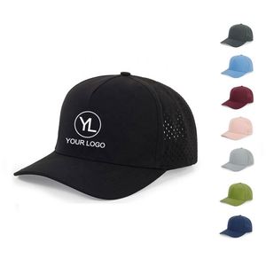 Custom LOGO Waterproof Mesh Performance <b>Baseball</b> <b>Cap</b> with Curved Brim and Plastic Snap Closure Quick Dry Fashion Hat for Adults - Product Image 1