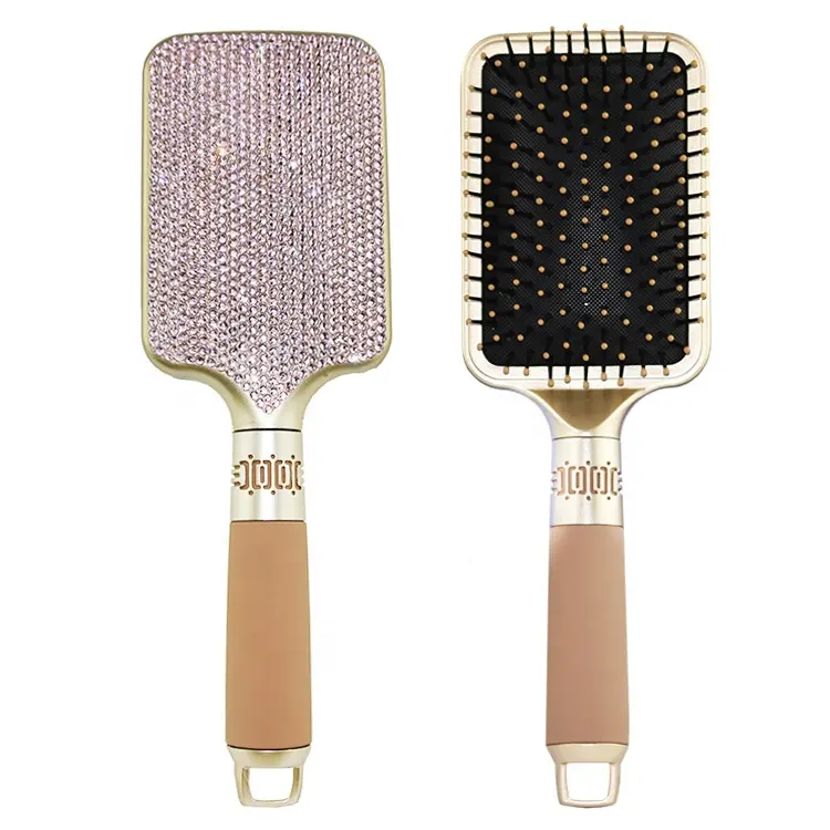 Diamant verkrustete Paddel bürste Perücke mit Strass Bling Comb Custom ized Hair Custom Logo Pinsel für Extensions