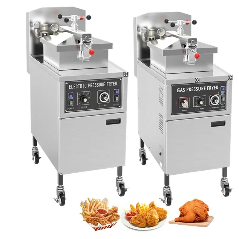 زيت غاز كهربائي تجاري مفتوح مستعمل Kfc طباخ مقلي دجاج سريع آلة مقالي عالية الضغط العميق ل