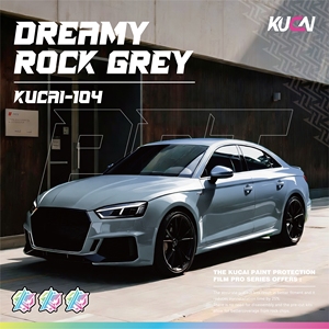KUCAI 5*59 pieds Film <span class=keywords><strong>Vinyle</strong></span> Adhésif Métallisé Brillant Gris Roche Rêveuse pour Voiture, Plus de 300 Couleurs au Choix, Prix Usine - Product Image 1