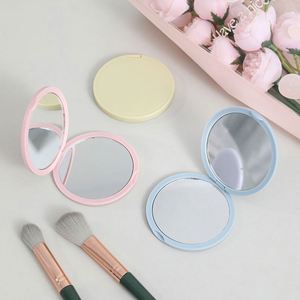 Magnet Switch Personalized <b>Plastic</b> Compact Double Sided Silver Finish Cosmetic Pocket <b>Mirror</b> with Magnifying Feature USA Mairun - Product Image 6
