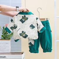 Ensemble 3 pièces ours imprimé mode balle de vêtements pour tout-petits garçons
