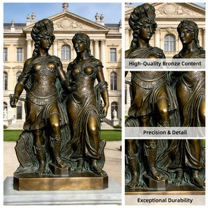 Sculpture personnalisable en bronze de deux déesses grecques grandeur nature, statue décorative d'extérieur - Product Image 4