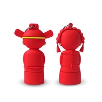 GJUS51 silicona chino tradicional boda pareja Micro USB Flash Drive cubierta con funda de silicona
