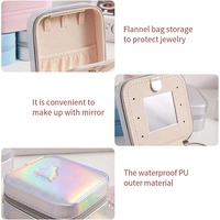 Boîte à bijoux en cuir, boîte à bijoux pour organiser, boîte à bijoux portable avec miroir, étui à bijoux en cuir PU