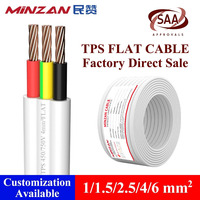Câble et fil électrique plat 2 3 4 conducteurs 1.5 2.5 4 6mm Twin and Earth Flat TPS avec matériau d'isolation en PVC