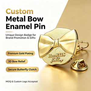 Pin <span class=keywords><strong>de</strong></span> Esmalte 3D Personalizado con Lazo, Aleación <span class=keywords><strong>de</strong></span> Zinc, Bañado en Oro, Cierre <span class=keywords><strong>de</strong></span> Mariposa, Certificado ISO, Logotipo Personalizado, MOQ Bajo, Regalo Promocional <span class=keywords><strong>de</strong></span> Marca - Product Image 1
