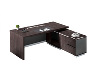 Bureau de direction moderne convertible avec armoire de rangement, mobilier de patron, design élégant pour le travail