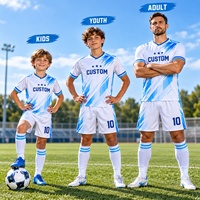 Tenues d'équipe de football personnalisées par sublimation pour jeunes, anti-boulochage, respirantes, kits d'entraînement pour camps de football