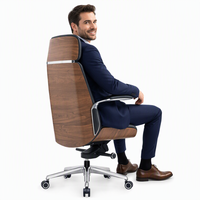 Chaise de bureau ergonomique en cuir véritable, siège pivotant moderne, réglage de la hauteur, chaise de direction confortable