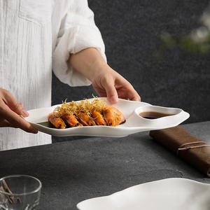 Assiette en céramique moderne personnalisée <span class=keywords><strong>Cuisine</strong></span> artistique raffinée pour les fêtes de restaurant Hôtel <span class=keywords><strong>Internet</strong></span> Célébré Froid - Product Image 2