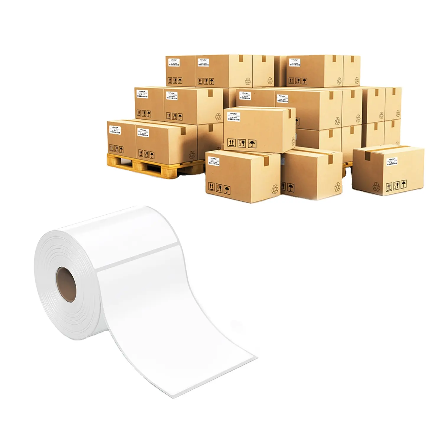 Direct Thermal Label 100*50MM 2000pcs per Roll Self-Adhesive Stickers for Barcode and Shipping Labels Water-proof Oil-proof etc.