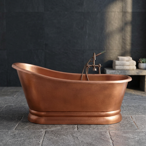 Baignoire autoportante en cuivre ovale, fabriquée à la main, finition antique, pour la maison, l'hôtel, la salle de bain - Product Image 2