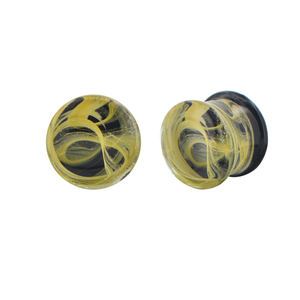 फैक्टरी भेदी प्लग ग्लास सुरंग कार्बनिक बाली प्राकृतिक पत्थर हीरा एक्सेंट सर्पिल फूल स्टड कान गेज - Product Image 3