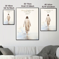 Toile murale personnalisable sans cadre, motif agneau de Jésus, style aquarelle nordique, écologique, pour chambre d'enfant, décoration intérieure