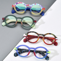 Monture de lunettes Borregls en acétate mat pour femme, lunettes de vue multicolores de haute qualité, style rétro rond, lunettes optiques homme 19272