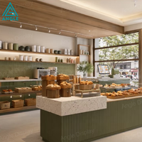 Vitrine de pâtisserie élégante en verre trempé avec éclairage LED, présentoir à pain robuste et écologique pour usage commercial