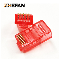 Prix usine couleur Cat5e Rj45 connecteur 8p8c connecteur de câble plaqué or en cuivre pur