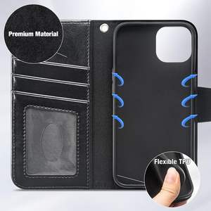 Funda Personalizada con Logotipo para iPhone 14 13 12 11 Pro Max, Funda Tipo Cartera de Cuero PU con Tapa Magnética y Ranuras para Tarjetas - Product Image 5