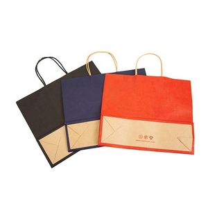 Sacs en papier kraft écologiques recyclables imprimés en flexographie avec logo personnalisé pour les petites entreprises, emballage cadeau - Product Image 4