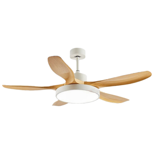 Ventilateur de plafond LED à cinq pales, style nordique, spectre complet, pour salle à manger, salon, chambre, ventilateur à fréquence variable, luminaire suspendu - Product Image 1