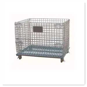 定制重型钢大容量仓库网箱铁丝笼金属箱储物容器