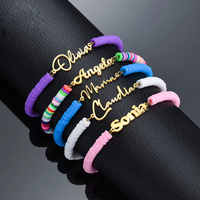 Collier ajustable en acier inoxydable avec perles en argile polymère, bijoux personnalisés à maillons pour fêtes, livraison directe