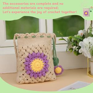 Bolso de <span class=keywords><strong>Ganchillo</strong></span> Portátil <span class=keywords><strong>con</strong></span> Diseño de Girasol, Accesorios Hechos <span class=keywords><strong>a</strong></span> Mano, Amuleto, <span class=keywords><strong>Tejido</strong></span> <span class=keywords><strong>a</strong></span> Mano <span class=keywords><strong>con</strong></span> Nuevo Material Textil y Artesanal - Product Image 5