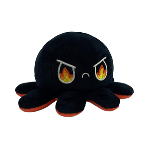 Tùy Chỉnh Ban Đầu Tức Giận Bạch Tuộc Thú Nhồi Bông Đồ Chơi Màu Đen Và Màu Đỏ Có Thể Đảo Ngược Tâm Trạng Plushie Siêu Mềm Sang Trọng Lưới Lót Búp Bê Sang Trọng - Product Image 2