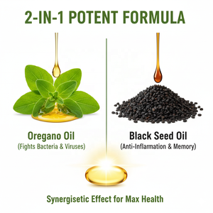 Capsule di Olio di Origano e Olio di Semi Neri, 300 Capsule, Integratore Erboristico per Adulti, Supporto Immunitario, Salute Digestiva, Fegato/Stomaco - Product Image 2