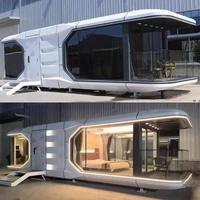 Cymdin Maison Capsule Spatiale Moderne de Luxe, Porte de Sécurité en Acier Écologique, Garantie 1 An, Structure en Acier Compacte Prête à l'Emploi