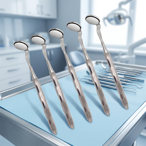 Ensemble de miroirs buccaux dentaires en argent avec poignée moletée, instrument manuel de chirurgie orale, classe I - Product Image 4