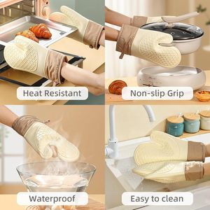 Ensemble de maniques de cuisine en silicone imprimées, résistantes à la chaleur, pour la cuisson, la pâtisserie et la grillade - Product Image 5