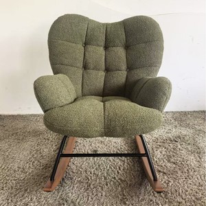 Eddy Fabric-mecedora moderna para guardería, sillón balancín tapizado con respaldo alto, nuevo diseño - Product Image 1