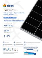 Risen Hyper-ion Pro PV Modules bifaciaux photovoltaïques Double-verre HJT Panneaux solaires 725w 730w 735w 740W pour système d'énergie solaire
