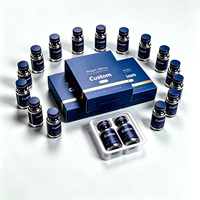 Maßgefertigte Hochwertige Goldfolien-Prägung Biologisch Abbaubare Aufbewahrungsbox mit Blister-Einlage für 3ml 10ml Kosmetik-Flüssigkeitsflaschen