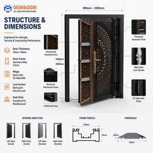 Puerta <span class=keywords><strong>de</strong></span> Entrada Pivotante <span class=keywords><strong>de</strong></span> Acero y Metal Forjado, Diseño Moderno y Elegante, Antirrobo, Fabricación Personalizada Dedun - Product Image 3