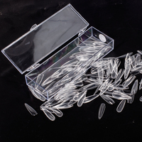 ODM Professionnel Nouveau Design 200 Pièces Ongles Press-On Carrés Japonais en Plastique Solide Effet Cristal Double Pointe Fournitures de Salon Portables