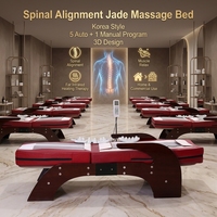 Cama de Masaje Térmica con Rodillos de Jade Quiroprácticos N5 Premium de Corea, Cama de Masaje con Infrarrojos Lejanos para Terapia de Columna Vertebral