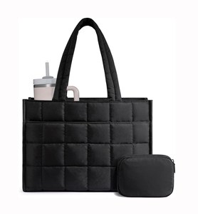 Borsa a Tracolla da Donna alla <span class=keywords><strong>Moda</strong></span> con Design a Scacchi, Grande Capacità, Chiusura a Cerniera, Due Manici Corti, Portatile - Product Image 1