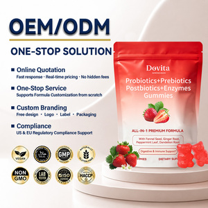 Gummies Probiotiques Véganes à Base de Pectine, 5 Milliards de CFU, pour la Santé Digestive Intestinale, Sans OGM, Sans Sucre, Vente en Gros OEM, B2B en Vrac - Product Image 1